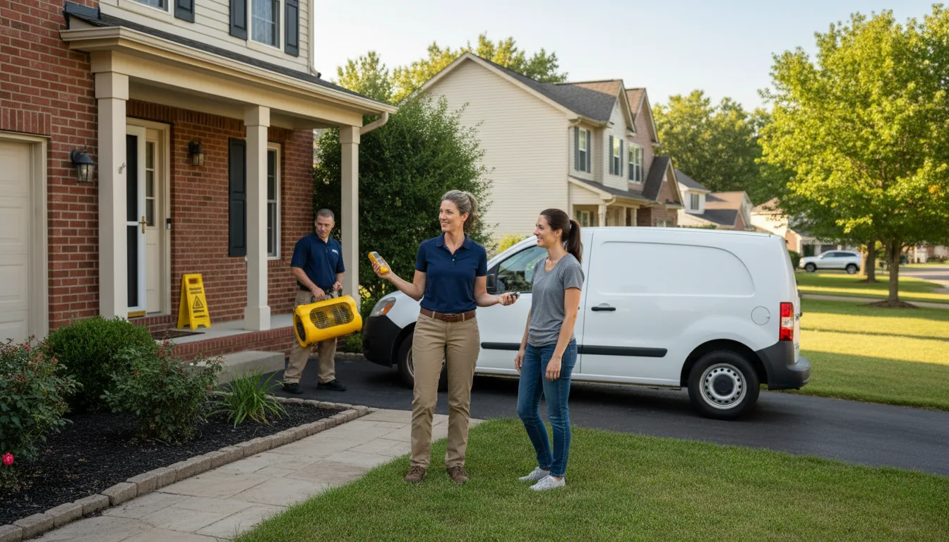 Residential water damage restoration in Crown, PA